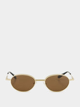 Alexander McQueen Gold Round Metal Sunglasses
