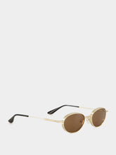 Alexander McQueen Gold Round Metal Sunglasses