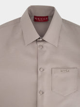 Gucci Light Grey Panama Shirt with Horsebit
