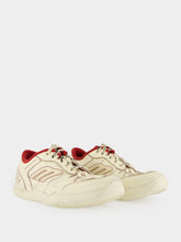 Balenciaga Off-White and Red Hamptons Medium Worn-Out Sneaker