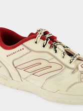 Balenciaga Off-White and Red Hamptons Medium Worn-Out Sneaker