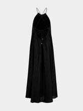Zimmermann Black Fairlight Gathered Bead Silk Maxi Dress
