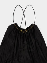 Zimmermann Black Fairlight Gathered Bead Silk Maxi Dress