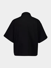 Saint Laurent Black Cassandre Polo Shirt in Piqué