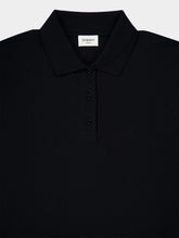 Saint Laurent Black Cassandre Polo Shirt in Piqué