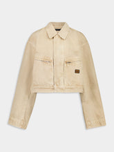 Balenciaga Beige Workwear Cropped Denim Jacket