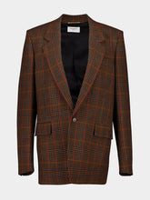 Saint Laurent Marron Multicolore Wool Check Jacket