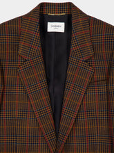 Saint Laurent Marron Multicolore Wool Check Jacket
