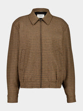 Saint Laurent Beige and Marron Puppytooth Padded Jacket