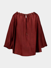 Zimmermann Merlot Aster Gathered Silk Blouse
