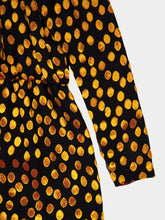 Saint Laurent One-Shoulder Dress in Noir Orange Velvet Dotted Silk