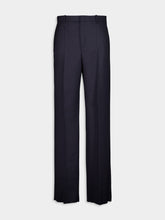 Marine Blue High-Rise Tailored Wool Pants