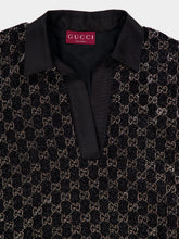Gucci Black Wool Lamé GG Crystal Top