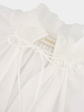 Zimmermann Ivory Lace Trim Shirred Blouse