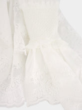 Zimmermann Ivory Lace Trim Shirred Blouse