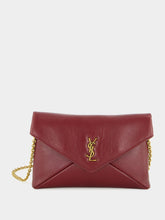 Saint Laurent Dark Ruby Cassandre Leather Chain Pouch
