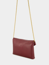 Saint Laurent Dark Ruby Cassandre Leather Chain Pouch