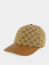 Gucci GG Canvas Baseball Hat with Leather Trim