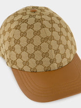 Gucci GG Canvas Baseball Hat with Leather Trim