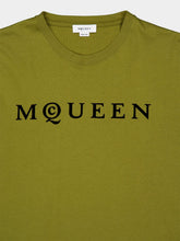 McQueen Olive Flocked Logo T-Shirt