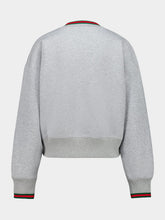 Gucci Light Grey V-Neck Sweatshirt with Web