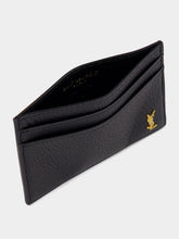 Saint Laurent Black Tiny Cassandre Leather Card Case