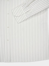 Saint Laurent Cassandre Shirt in Craie Noir Tack-Stripe Poplin