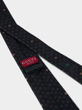 Gucci Dark Blue and Green GG Silk Jacquard Tie