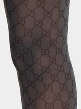 Gucci Black GG Print Stretch Nylon Tights