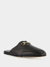 Gucci Black Leather Horsebit Mules
