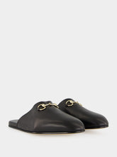 Gucci Black Leather Horsebit Mules