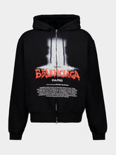 Balenciaga Black The Door Zip-Up Hooded Sweatshirt
