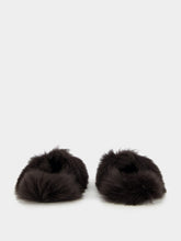 Gucci Dark Brown Shearling Buckle Sandals