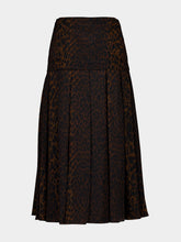 Balenciaga Leopard Print Silk Godet Midi Skirt
