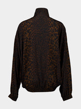 Balenciaga Brown Leopard Print Silk Tracksuit Top