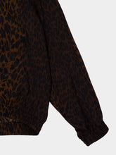 Balenciaga Brown Leopard Print Silk Tracksuit Top