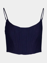 Zimmermann Navy Pleated Crop Top