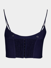 Zimmermann Navy Pleated Crop Top