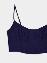Zimmermann Navy Pleated Crop Top