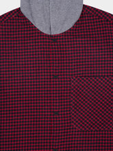 Balenciaga Red Check Hooded Hybrid Shirt