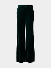 Gucci Dark Green Cotton Velvet Wide-Leg Trousers