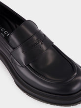 Gucci Black Leather Loafers with Tonal Logo
