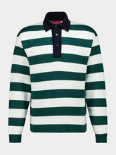 Gucci Green and White Striped Cotton Polo
