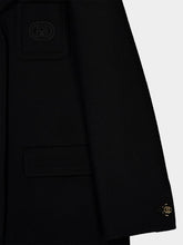 Gucci Black Batavia Wool Coat with Patch