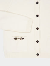 Gucci White Wool Cashmere Cardigan with Horsebit