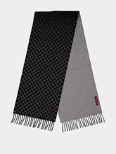Gucci Black and Light Grey GG Wool Cashmere Scarf