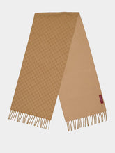 Gucci Camel and Beige GG Wool Cashmere Scarf