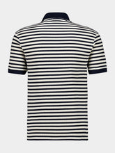 McQueen Ivory and Navy Striped Polo Shirt