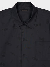 Balenciaga Dark Grey Short-Sleeve Cotton Shirt