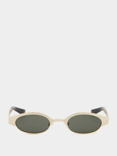 Alexander McQueen Gold Ellipse Metal Round Sunglasses
